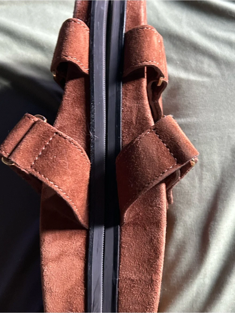 J. Crew Men’s Rust Brown Suede Double-Strap Slide Sandals